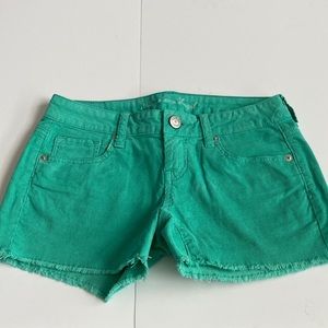 VINTAGE American Eagle Outfitters Seafoam Green 00 Stretch Corduroy Shorts